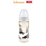 NUK 2 (1080)-Bình sữa NUK Premium Choice+ nhựa PPSU 300ml núm ti S2-M Animals (Xám)